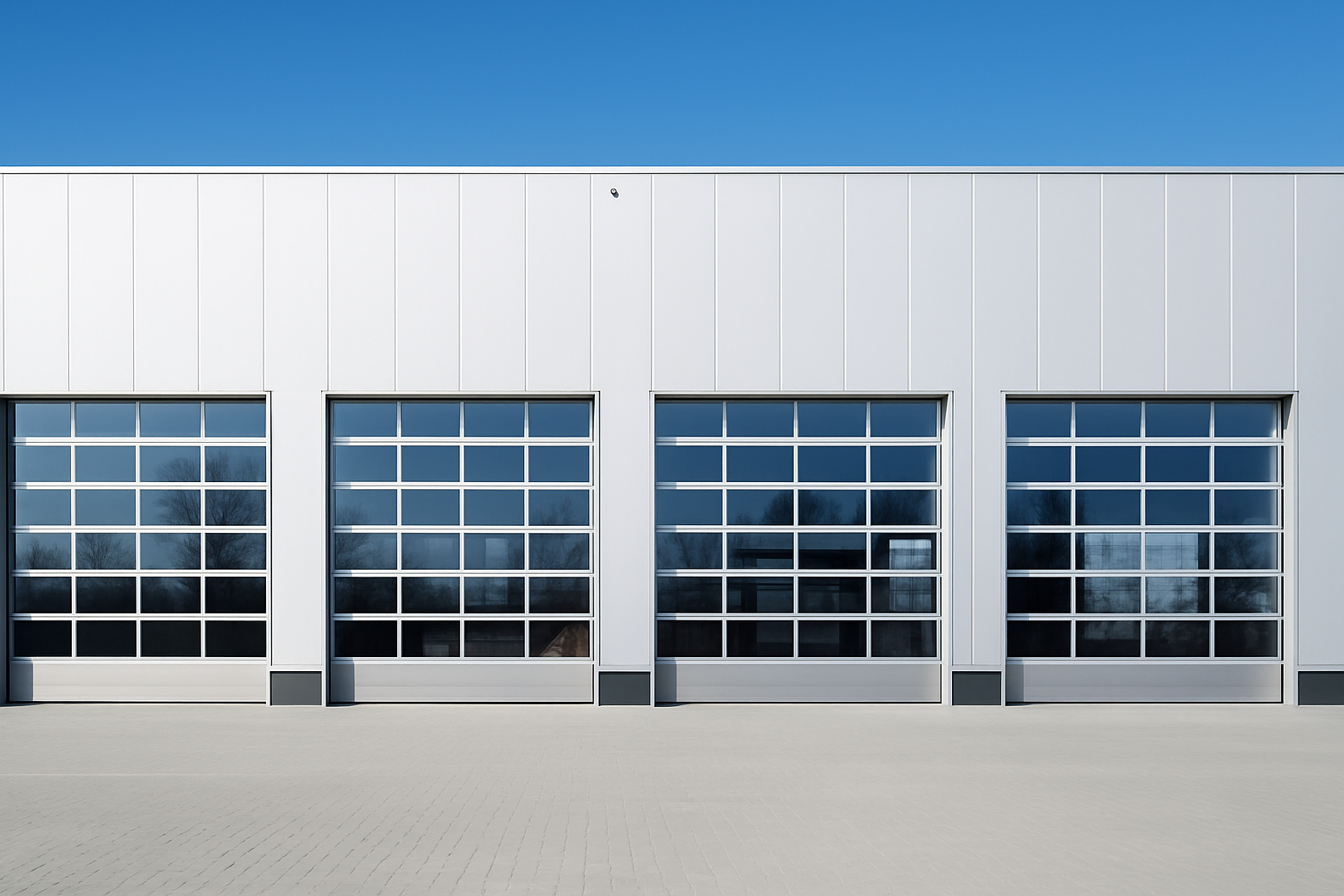 Hörmann panoráma üvegezésű ipari szekcionált kapu