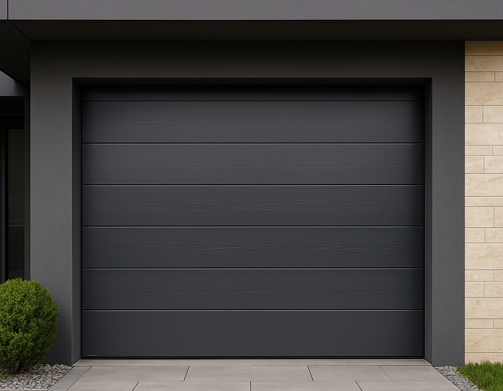 Szekcionált garázskapu – EuroDoor hőszigetelt kapu automata meghajtással